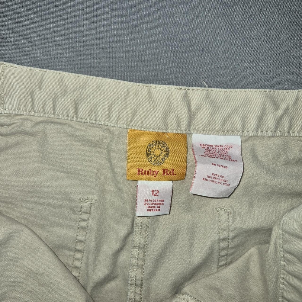 Ruby Rd. Beige Button-Accent Capris - image 2
